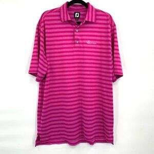 FOOTJOY Stretch Lisle Tonal Stripe Golf Polo PinkL